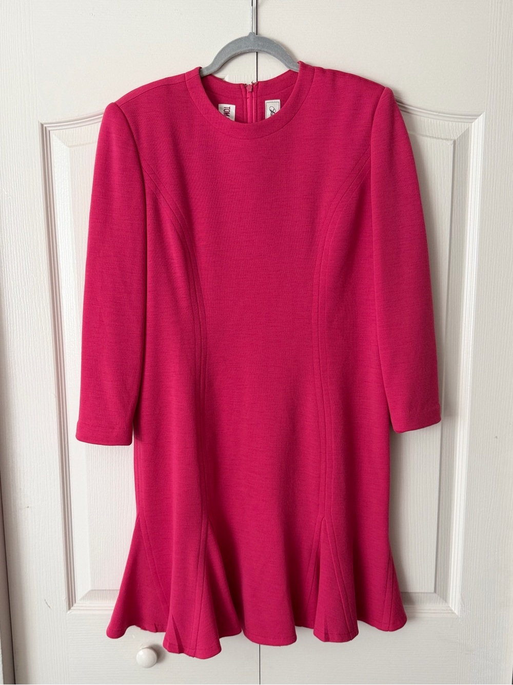 Tom & Linda Platt magenta, long sleeve dress size medium